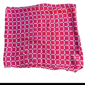 Kate Spade Infinity Scarf Pink Checker Plaid 100% Viscose Spring Summer B34